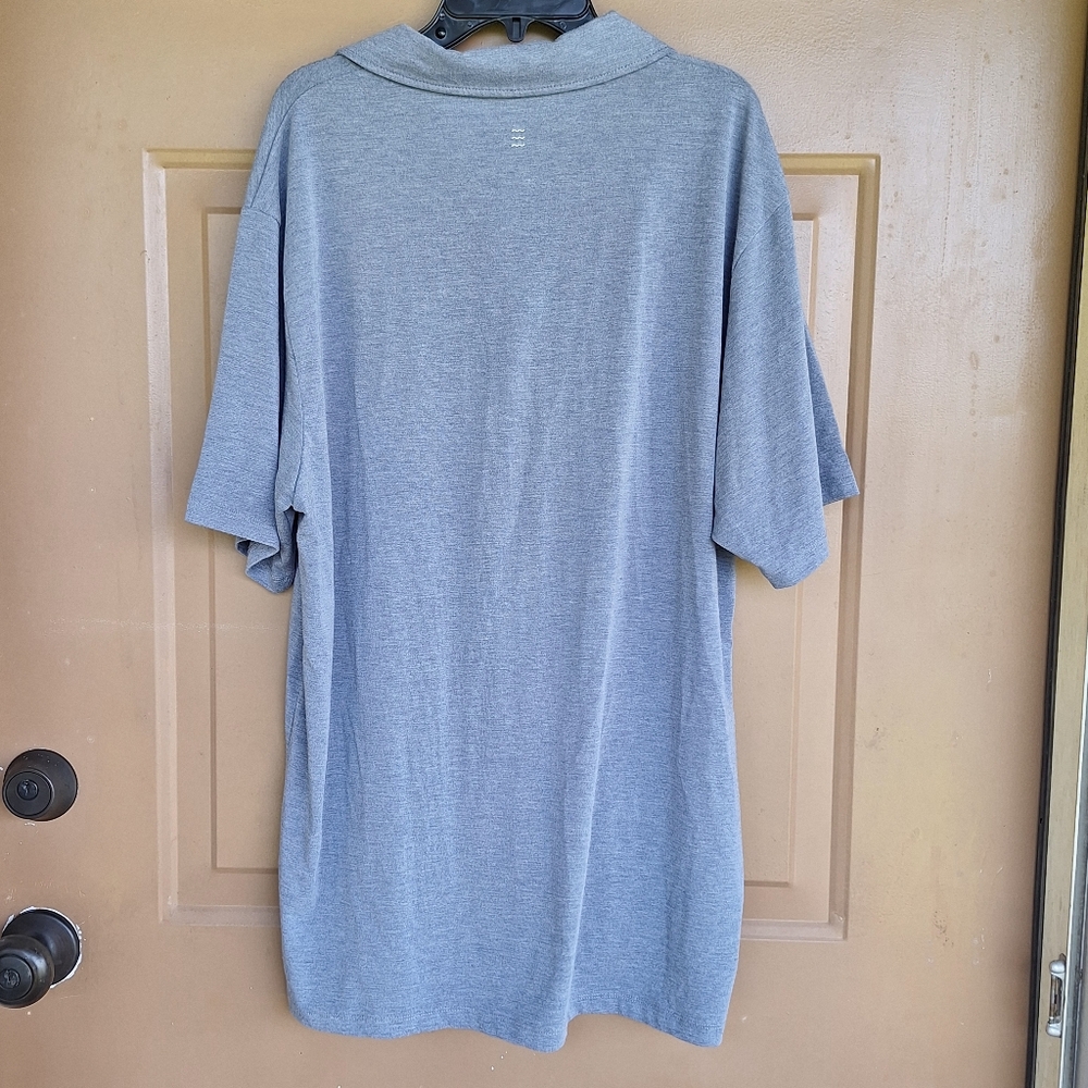Free Fly Mens Large Blue Gray Preformance Bamboo Polo Shirt Golf Preppy Casual - Picture 2 of 8